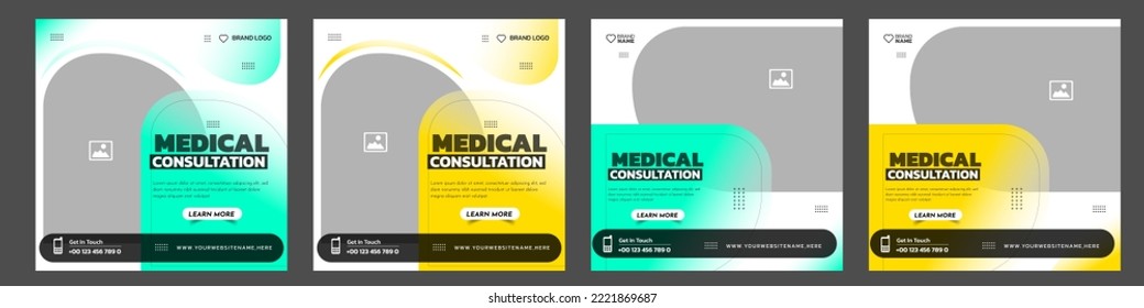 Medical healthcare service social media post design or business promotion banner design