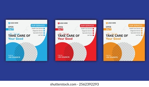 Medical healthcare service social media post banner design template and  clinic banner