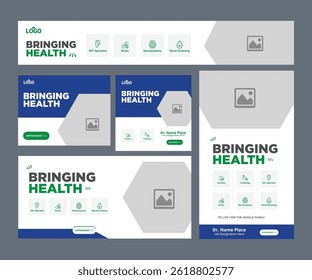 Serviço de saúde médica Social Media Post Template, banner web promoção clínica do hospital, postagem de mídia social médica, banner de promoção de negócios para médico, post de mídia social médica definido
