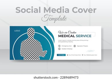 Medical healthcare services creative Facebook banner or clinical flyer and poster design template