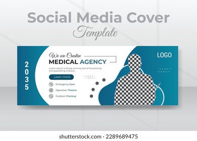 Medical healthcare services creative Facebook banner or clinical flyer and poster design template