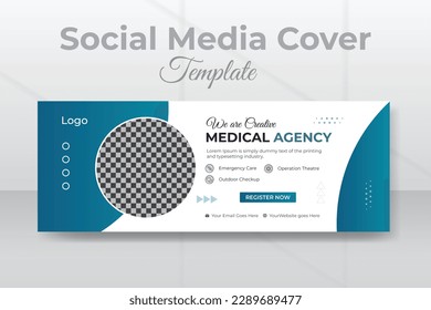 Medical healthcare services creative Facebook banner or clinical flyer and poster design template