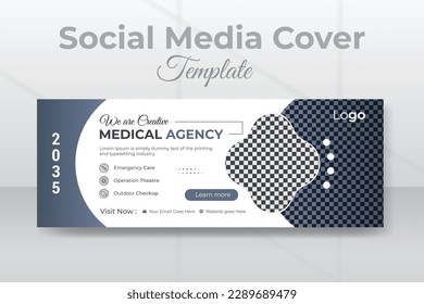 Medical healthcare services Facebook cover design or business timeline banner template