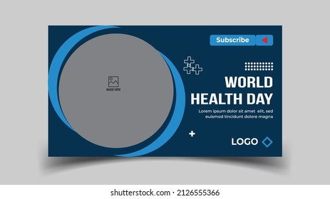 Medical healthcare services provide world health day video thumbnail and web banner template