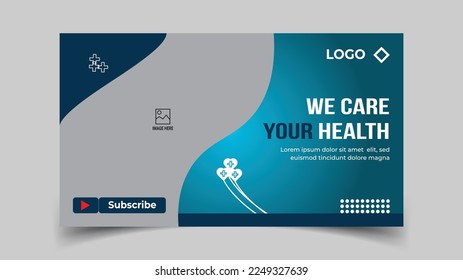 Medical healthcare services provide world health day video thumbnail and web banner template