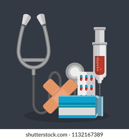medical healthcare with set icons