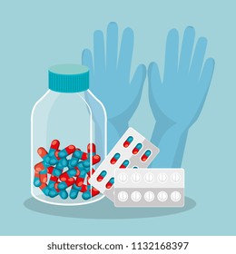 medical healthcare with set icons