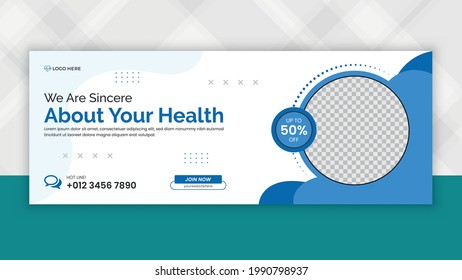 medical and healthcare social media cover design, medical timeline web banner, healthcare web cover banner.