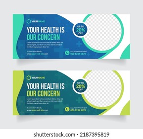 Medical And Healthcare Social Media Cover Or Header Template Design Suitable For Hospital Clinic