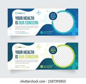 Medical And Healthcare Social Media Cover Or Header Advertising Template