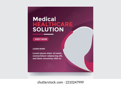 Medical healthcare social media cover post design template