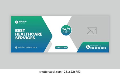 Medical healthcare social media cover, web banner design,  dental header template,  timeline