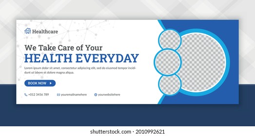 Medical and Healthcare social media and Digital marketing cover vector template, advertising design, social media timeline banner post