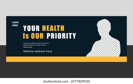 Medical healthcare social media facebook cover and web banner template