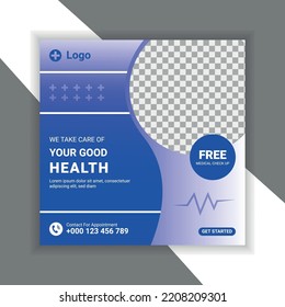 Medical And Healthcare Social Media And Instagram Post Template
