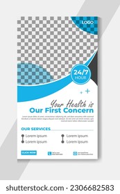 Medical healthcare social media instagram story template design or doctor social media banner template