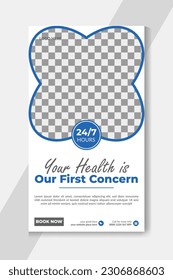 Medical healthcare social media instagram story template design or doctor social media banner template