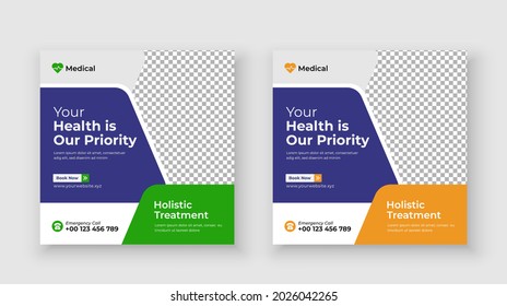 Medical Healthcare Social Media Post Design Template