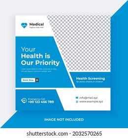 Medical Healthcare Social Media Post Design Template