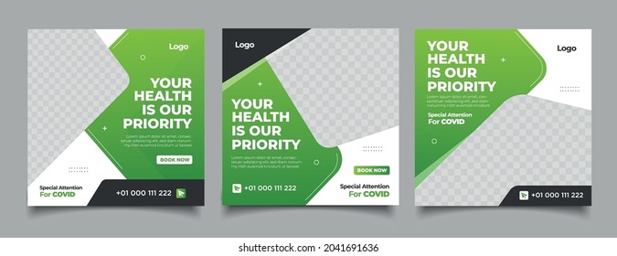 Medical And Healthcare Social Media Post Template