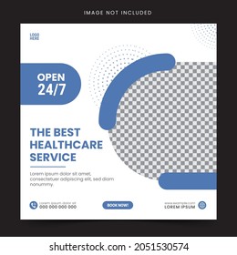Medical healthcare social media post or square web promotion banner design