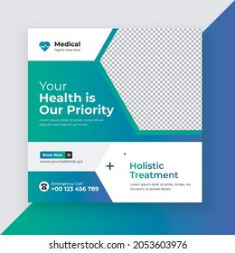 Medical Healthcare social media post and web banner template