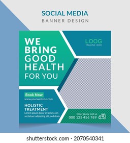 Medical and healthcare social media post template,Editable Healthcare Social Media Banner Template