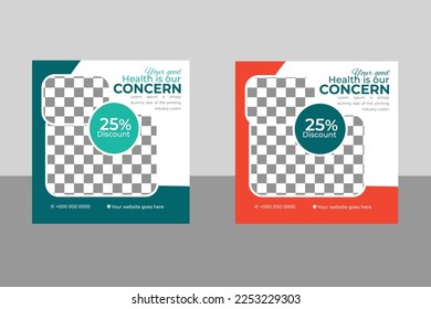 Medical Healthcare Social Media Post template design Suitable for Social Media Business Pages, Groups, and any Other Social Media Platform for Promote Hospital and Doctor