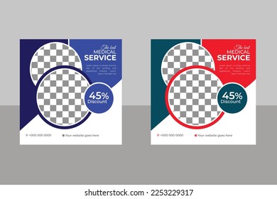 Medical Healthcare Social Media Post template design Suitable for Social Media Business Pages, Groups, and any Other Social Media Platform for Promote Hospital and Doctor
