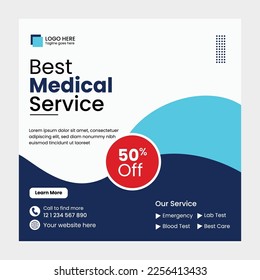 Medical healthcare social media  post and banner design.