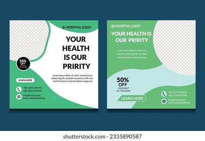 Medical and healthcare social media post template