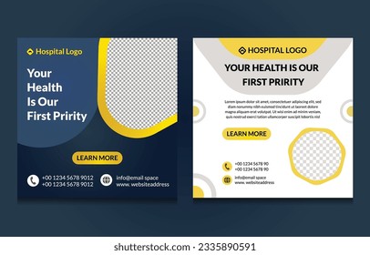 Medical and healthcare social media post template