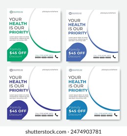 Medical and healthcare social media post template