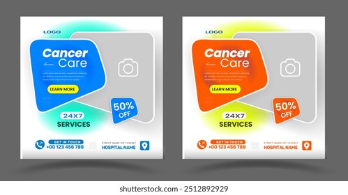 Plantilla de publicaciones en redes sociales de atención médica, Adecuado para redes sociales, Sitios web, volantes y Anuncios