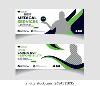 Medical healthcare social media post template design. Healthcare post social media vector.
Bundle of Healthcare, Template Design For Social Media Posts Set.