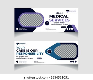 Medical healthcare social media post template design. Healthcare post social media vector.
Bundle of Healthcare, Template Design For Social Media Posts Set.
