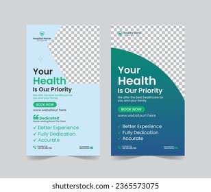 Medical healthcare social media story template design, medical social media story template, promotional medical story web banner for hospital, medical story post template for clinic