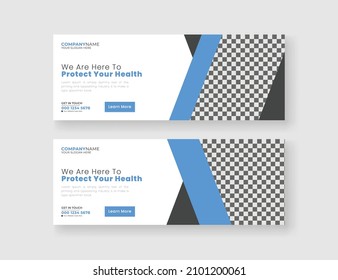 Medical healthcare social media or web banner cover design template