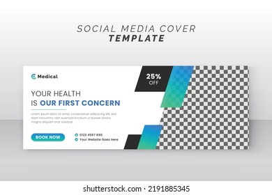 Medical healthcare solution social media display cover web banner design