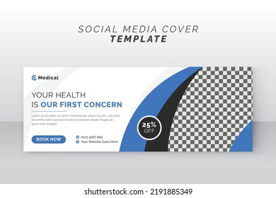 Medical healthcare solution social media display cover web banner design