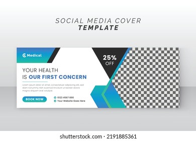 Medical healthcare solution social media display cover web banner design