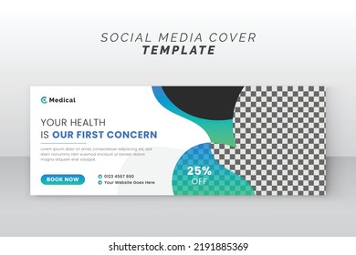 Medical healthcare solution social media display cover web banner design