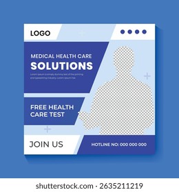 Medical Healthcare Solutions, Social Media Post Design Template