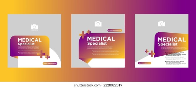 Medical and healthcare square banner template design. White background with shapes. Perfect for social media posts, and web ads.