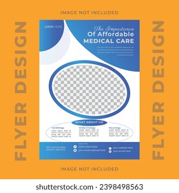 Medical and healthcare square banner template design. White background with blue shape. Suitable for social media post.