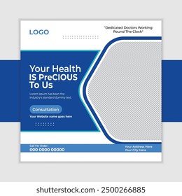 Medical healthcare square social media post web banner template Medical social media post design.