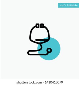 Medical, Healthcare, Medical, Stethoscope turquoise highlight circle point Vector icon