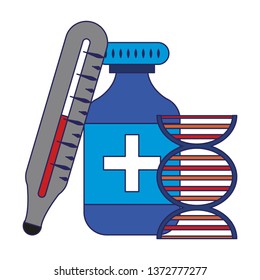 Medical healthcare supplies blue lines