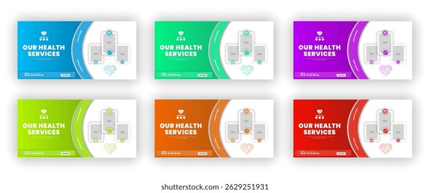 Medical healthcare table tent banner template. Display doctor service promotion on table, menu card for restaurant, billboard, rollup