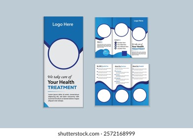 Medical or healthcare tri-fold brochure design and template.